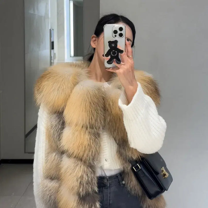 [BUNJANG] Pamia Vec Gold Saga Fox Fur Vest / [새상품] 파미아베크 골드 사가폭스 퍼조끼 퐁퐁이