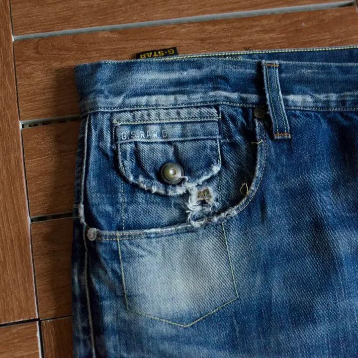[BUNJANG] G-Star Raw Distressed Washing Denim Pants 36 / 지스타로우 디스트레스드 워싱 데님 팬츠 36