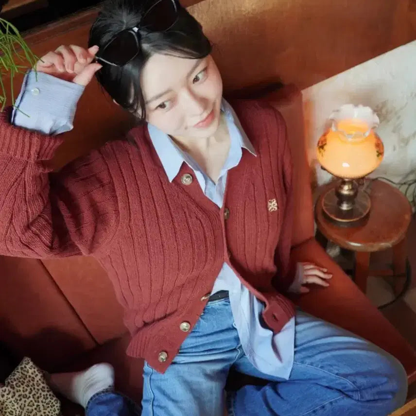 [BUNJANG] SATUR Cardigan Red/Burgundy (WS) / [1회착용] SATUR 세터 가디건 레드/버건디 ws