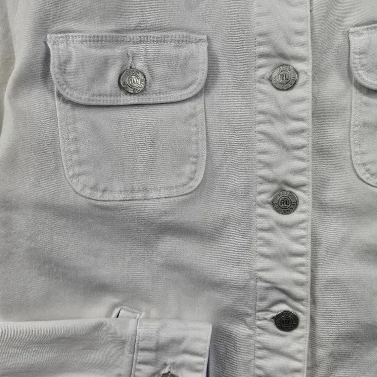 [BUNJANG] Polo Jeans Company White Spandex Denim Work Jacket (L) / 폴로 진스 컴퍼니 화이트 스판 데님 워크 자켓 ( L ) / 11813