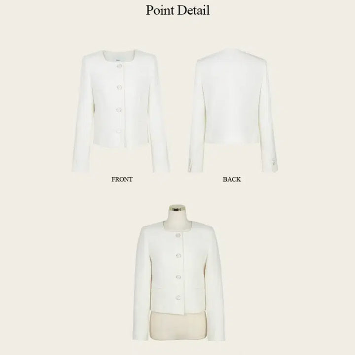 [SOLD OUT] 로엠 스퀘어넥 트위드 크롭 자켓 M (아이보리) 판매합니다.