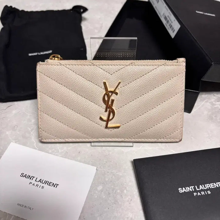 [BUNJANG] Yves Saint Laurent Monogram Calfskin Card Wallet / [정품] 입생로랑 모노그램 카프스킨 카드지갑
