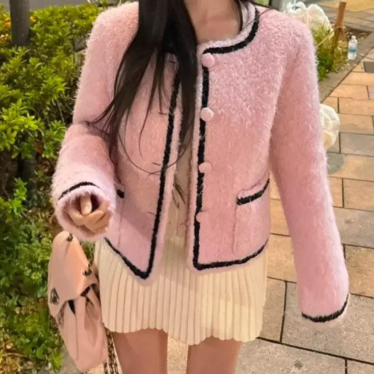 [BUNJANG] Kinda Me Tweed Padded Jacket Coat / 갸루/공주룩) 카인다미 울 트위드 누빔 패딩 자켓 코트 무스탕 겨울 일본