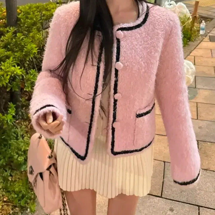 [BUNJANG] Kinda Me Tweed Padded Jacket Coat / 갸루/공주룩) 카인다미 울 트위드 누빔 패딩 자켓 코트 무스탕 겨울 일본