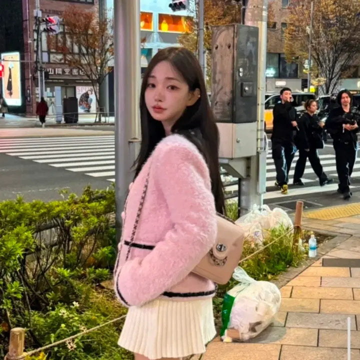 [BUNJANG] Kinda Me Tweed Padded Jacket Coat / 갸루/공주룩) 카인다미 울 트위드 누빔 패딩 자켓 코트 무스탕 겨울 일본