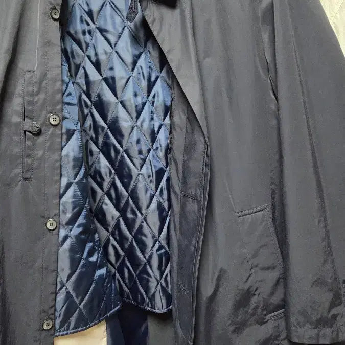[BUNJANG] BON Z-Flower Navy Quilted Coat / BON 지플로워 코트 100 네이비 퀼팅 안감