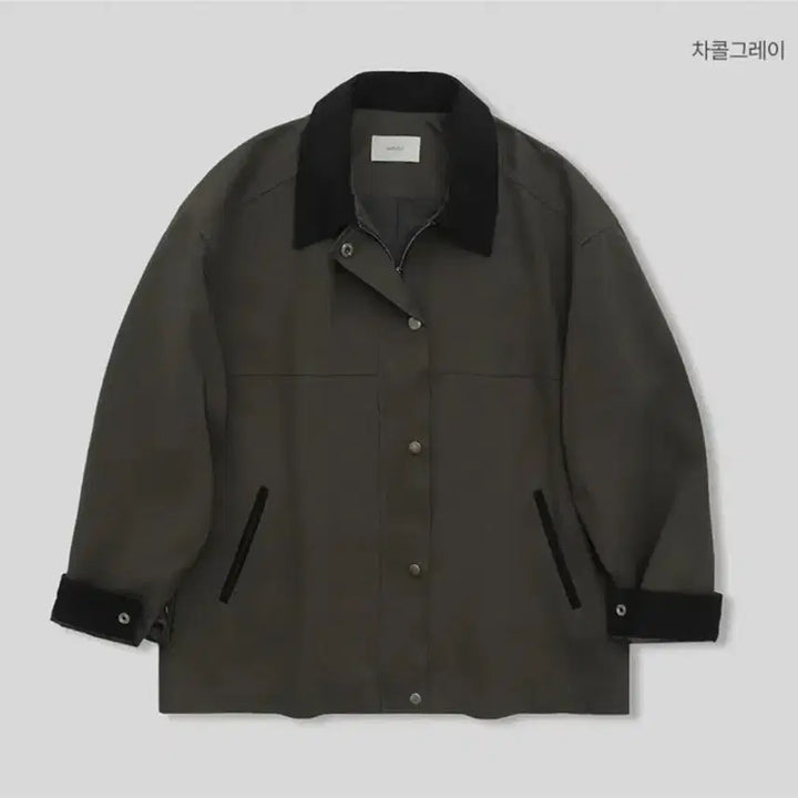 [BUNJANG] 98℃ London Color Block Work Jacket / 98도씨 런던 배색 워크 자켓 챠콜 그레이