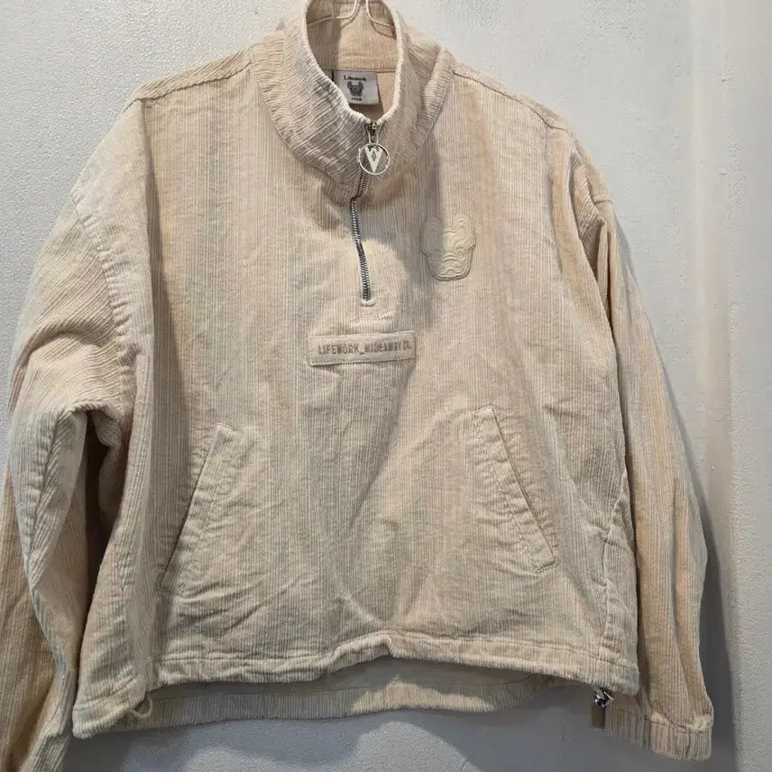 [BUNJANG] LifeWork Corduroy Half-Zip Pullover Ivory / 라이프워크 코듀로이 하프집업 아이보리