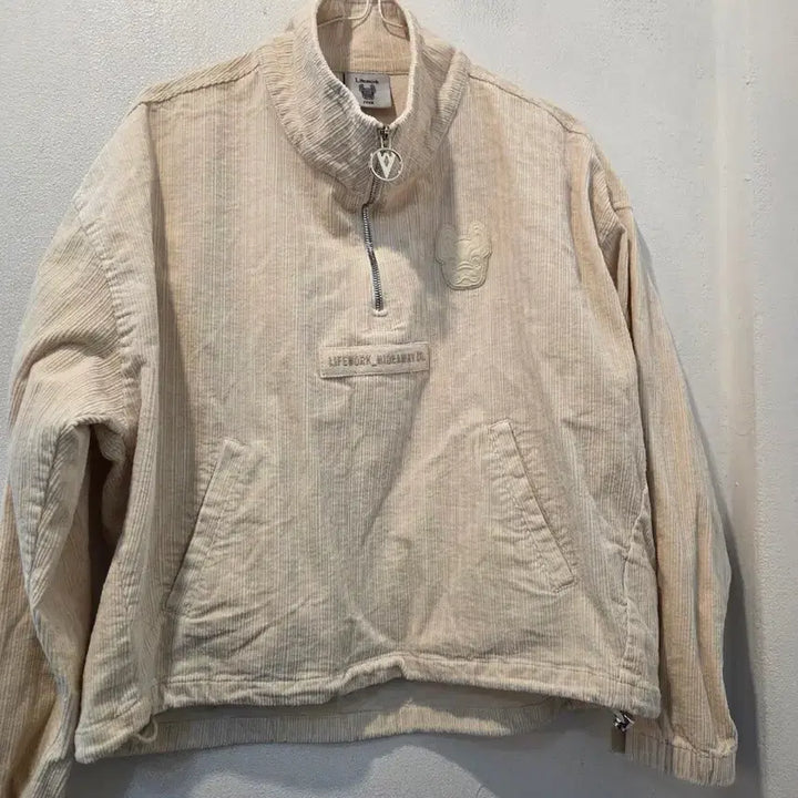 [BUNJANG] LifeWork Corduroy Half-Zip Pullover Ivory / 라이프워크 코듀로이 하프집업 아이보리
