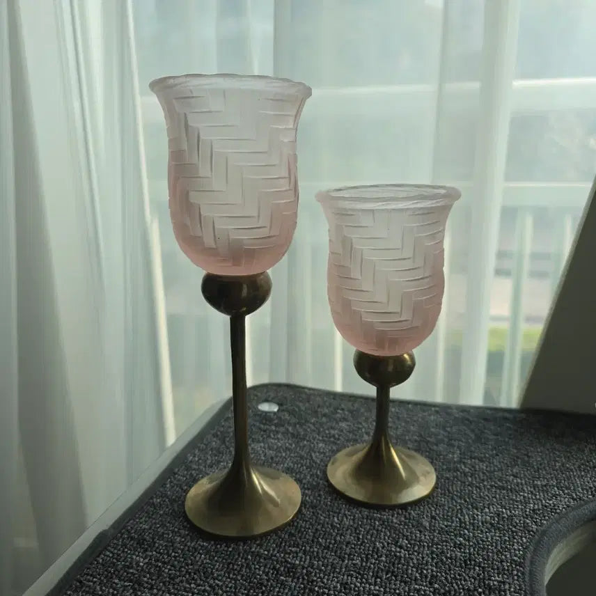 [BUNJANG] Vintage Brass Candlestick Set (2 pcs) / 빈티지 브라스 촛대 2개 세트
