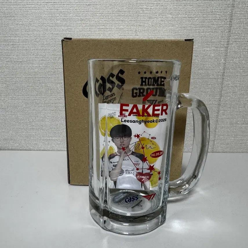 [BUNJANG] T1 Faker Constellation Beer Mug + Photocard / T1 Faker 티원 페이커 별자리 맥주 저그잔 + 렌티큘러 + 포토카드