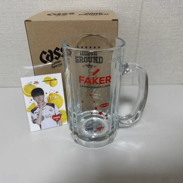 [BUNJANG] T1 Faker Constellation Beer Mug + Photocard / T1 Faker 티원 페이커 별자리 맥주 저그잔 + 렌티큘러 + 포토카드