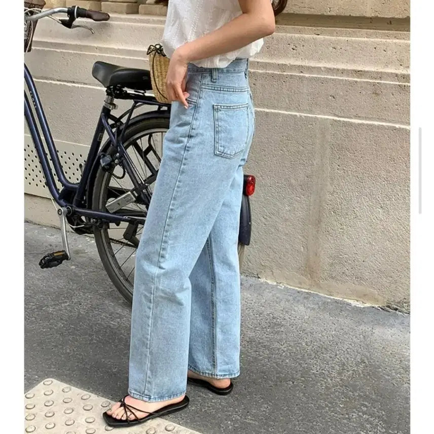 [BUNJANG] Ga Nae Sra Nuos Light Blue Denim Pants / 가내스라 누오스 연청 데님