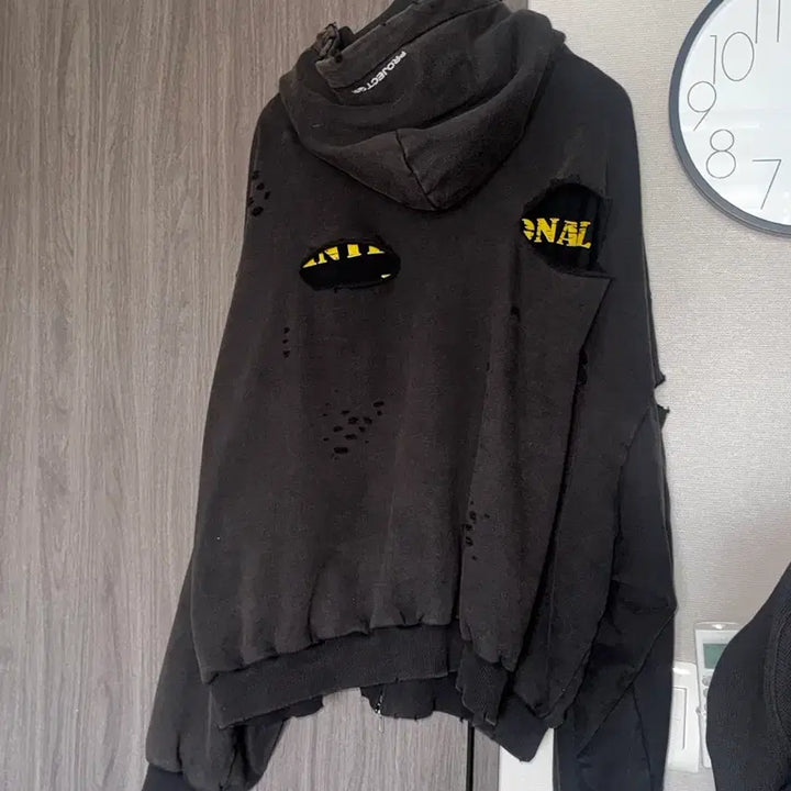 [SOLD OUT] 프로젝트 GR 디스트레스 레이어 집 후드 페이디드 블랙 2