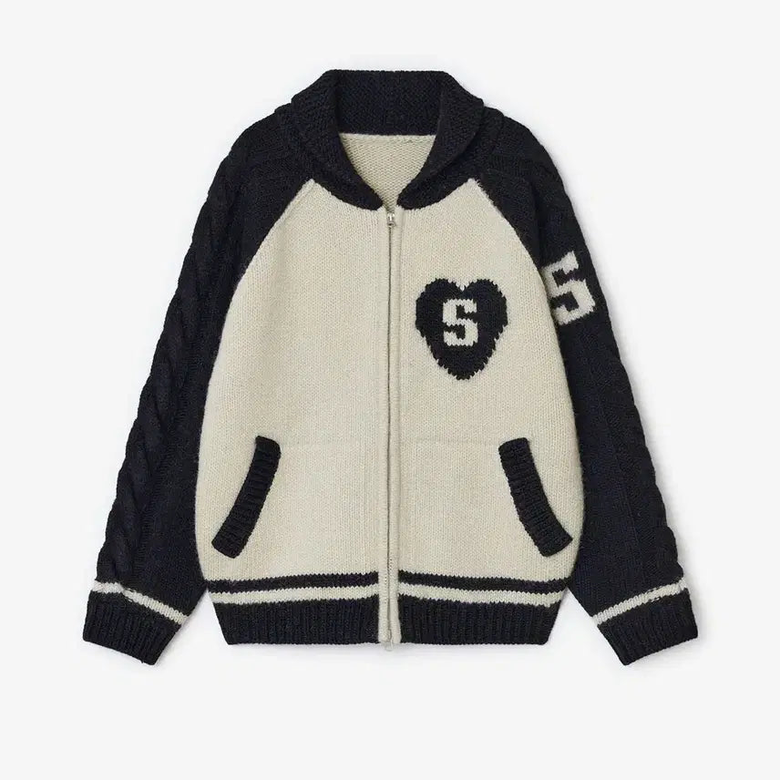 [BUNJANG] Sunburn Cowichan Cable Wool Knit Raglan Cardigan / 썬번프로젝트 코위찬 케이블 자켓 울니트래글런자카드가디건배색나그랑꽈배기하트