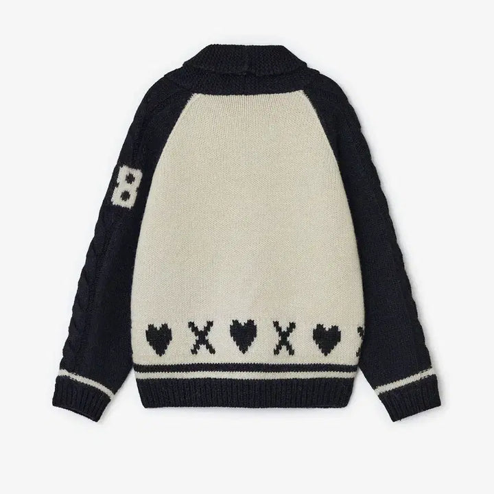 [BUNJANG] Sunburn Cowichan Cable Wool Knit Raglan Cardigan / 썬번프로젝트 코위찬 케이블 자켓 울니트래글런자카드가디건배색나그랑꽈배기하트
