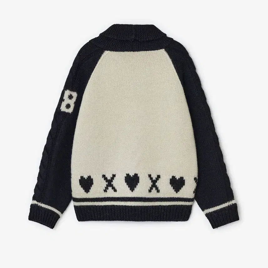 [BUNJANG] Sunburn Cowichan Cable Wool Knit Raglan Cardigan / 썬번프로젝트 코위찬 케이블 자켓 울니트래글런자카드가디건배색나그랑꽈배기하트