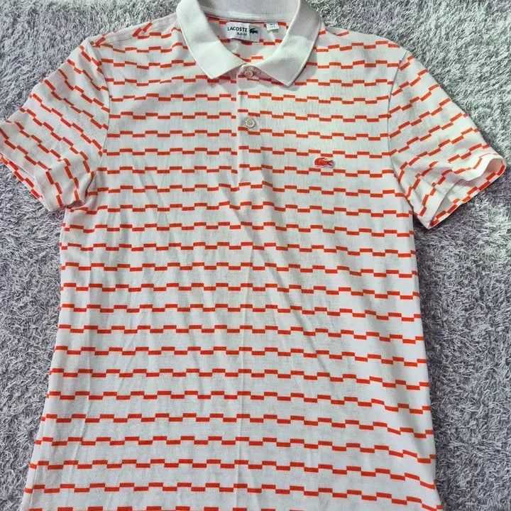 [BUNJANG] Lacoste Golf Orange Patterned Polo Shirt / 라코스테골프티셔츠 라코스테피케셔츠