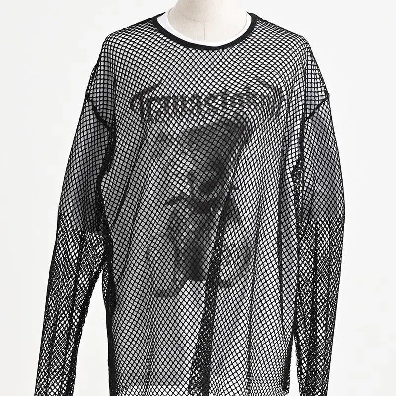 [BUNJANG] Travas Tokyo Layered Bear Print T-shirt / 트라바스 도쿄 메쉬 포함 레이어드 곰 프린트 티셔츠