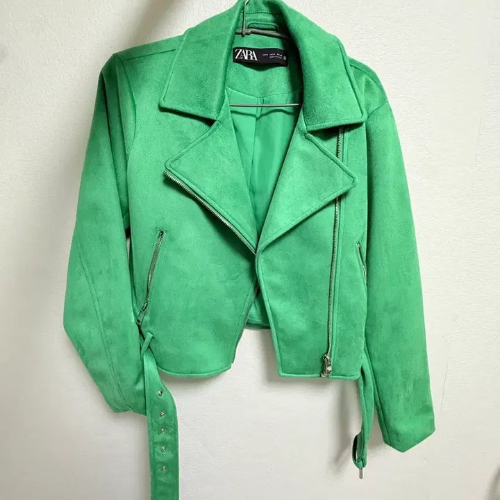 [BUNJANG] ZARA Suede Rider Jacket / 자라 ZARA 스웨이드 라이더 자켓 그린