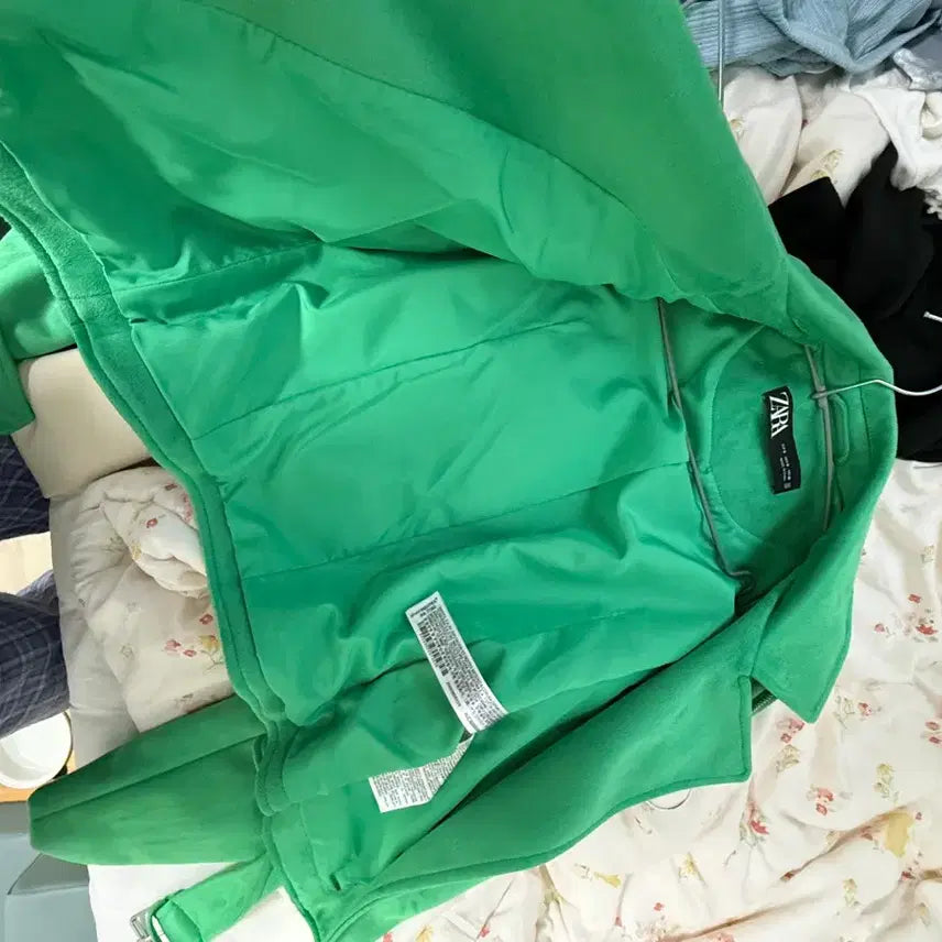 [BUNJANG] ZARA Suede Rider Jacket / 자라 ZARA 스웨이드 라이더 자켓 그린