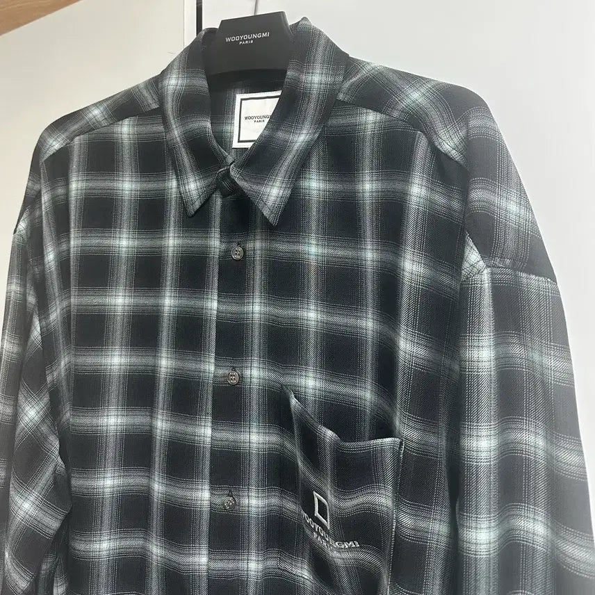 [BUNJANG] Wooyoungmi 26SS Black Gradient Check Shirt / [50] 우영미 26ss 블랙 그라데이션 체크 셔츠