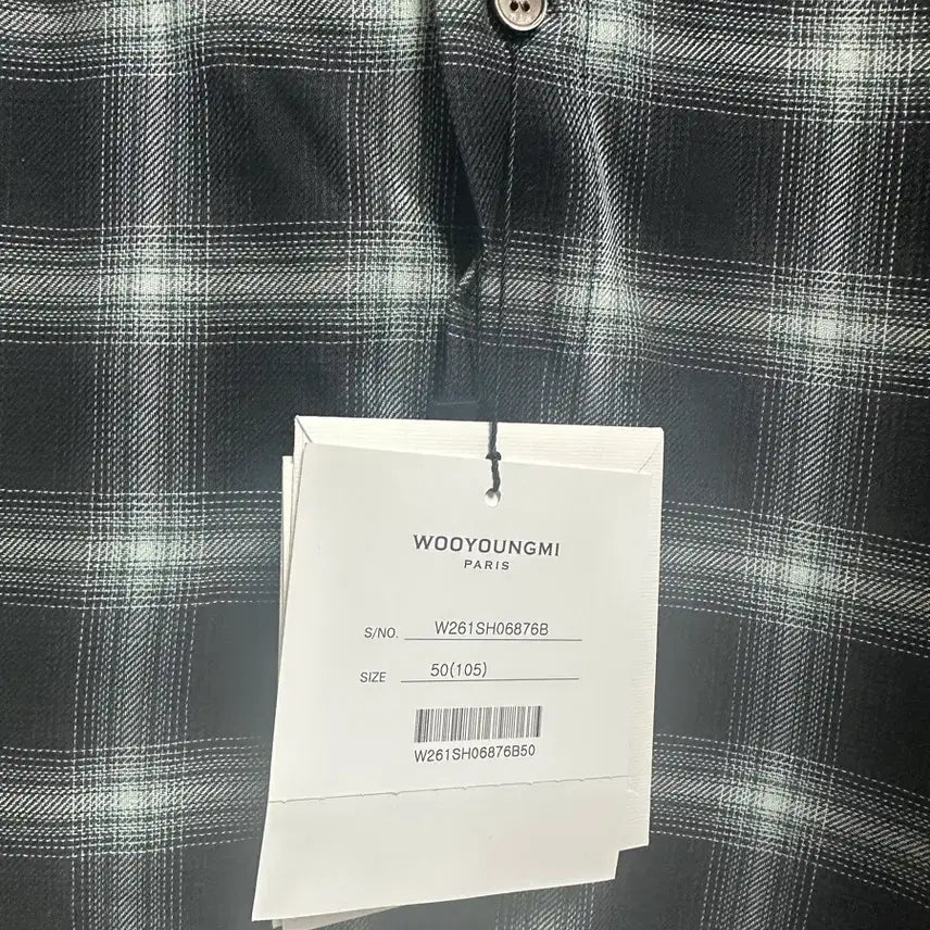 [BUNJANG] Wooyoungmi 26SS Black Gradient Check Shirt / [50] 우영미 26ss 블랙 그라데이션 체크 셔츠