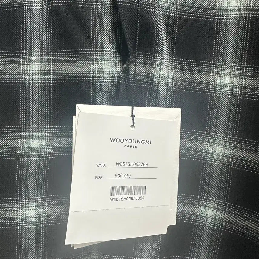 [BUNJANG] Wooyoungmi 26SS Black Gradient Check Shirt / [50] 우영미 26ss 블랙 그라데이션 체크 셔츠