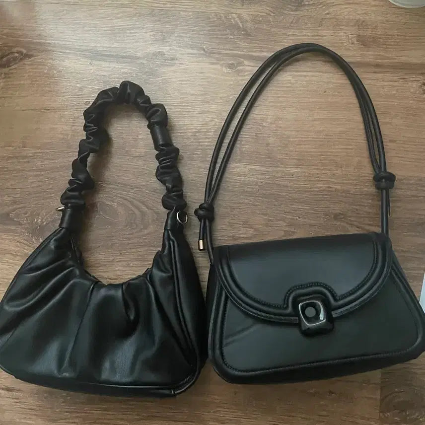 [BUNJANG] Black Shoulder Bag Set / 블랙 가방 숄더백 2종