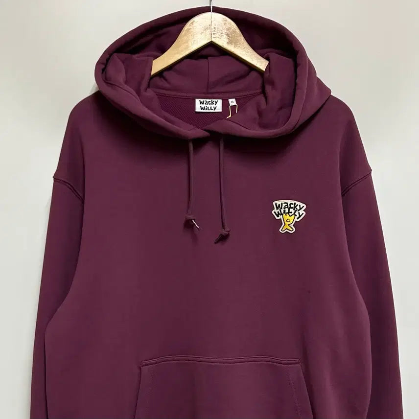 [BUNJANG] What it is Wacky Willy Basic Logo Patch Hoodie Burgundy XL / [남자-105 (XL)]와릿이즌 와키윌리 베이직 로고 와펜 후드
