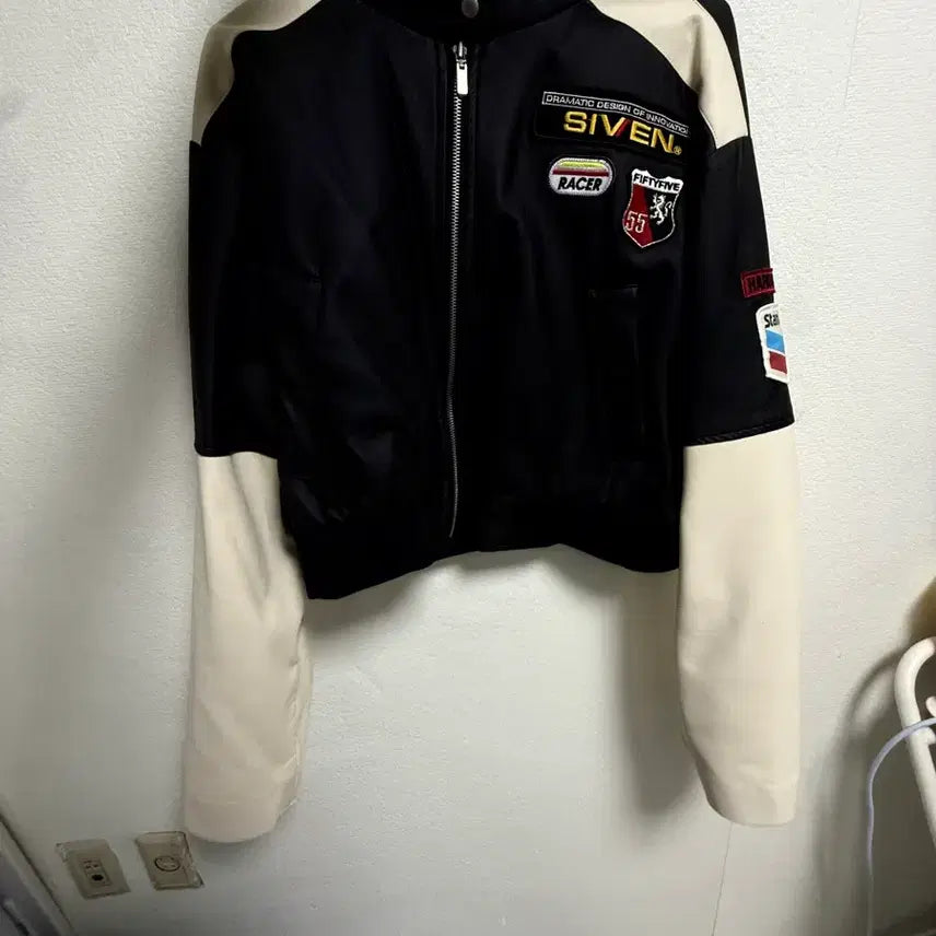 [BUNJANG] Stylenanda Black Racing Jacket / 스타일난다 블랙 레이싱 자켓