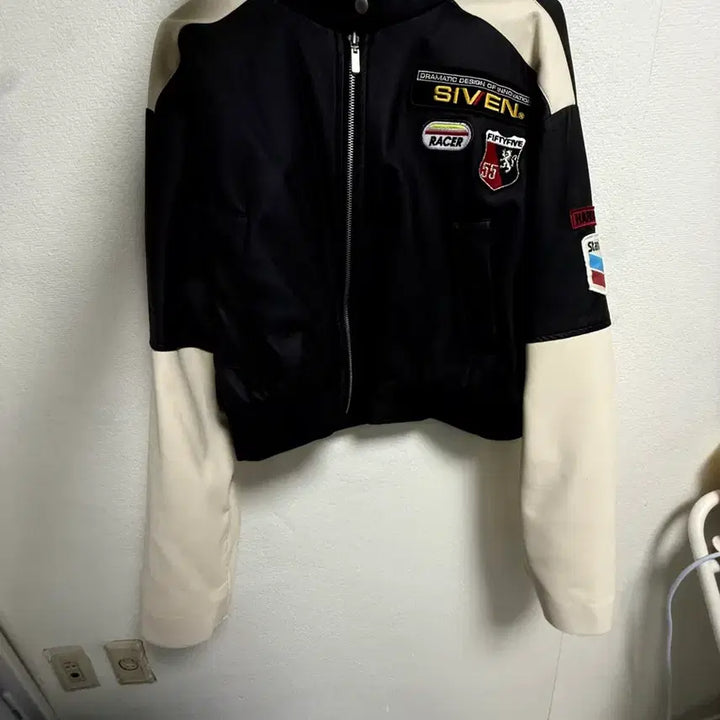 [BUNJANG] Stylenanda Black Racing Jacket / 스타일난다 블랙 레이싱 자켓
