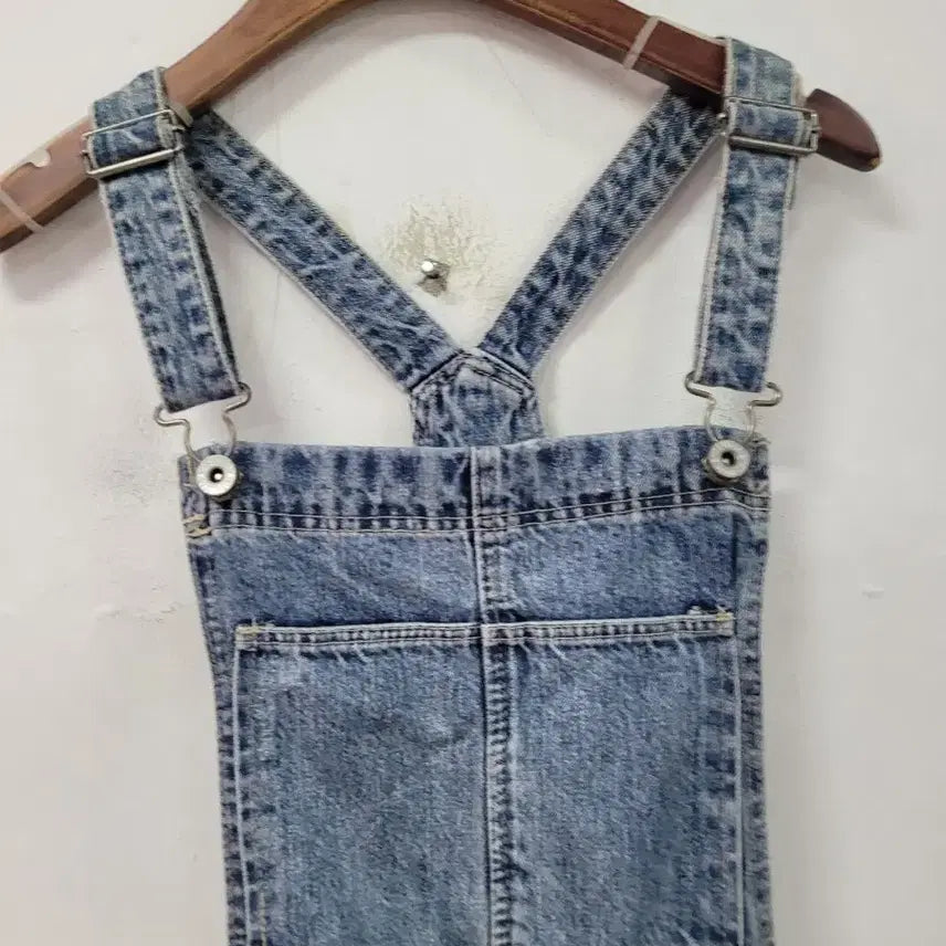 [BUNJANG] Denim Overalls Long Dress Ivory / 데님 멜빵 롱 원피스 아이보리