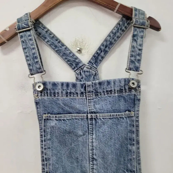 [BUNJANG] Denim Overalls Long Dress Ivory / 데님 멜빵 롱 원피스 아이보리