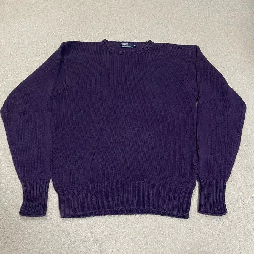 [BUNJANG] Polo Ralph Lauren Knit Sweater - Purple - Medium / 폴로 랄프로렌 니트 퍼플 m
