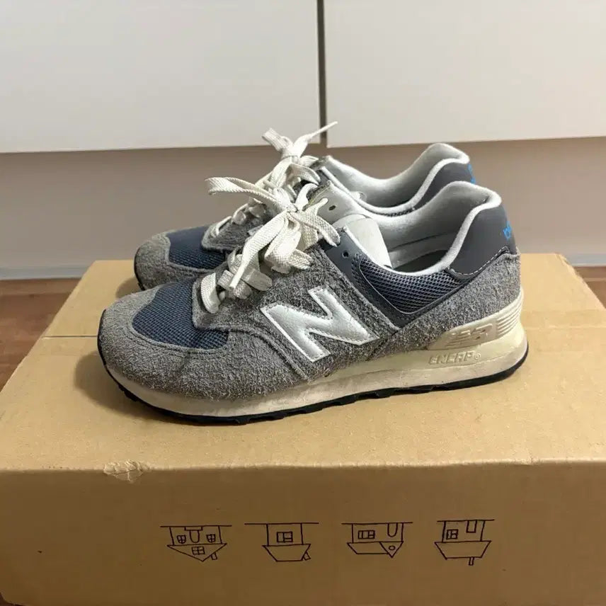 [BUNJANG] New Balance 574 Heritage Gray Sneakers (Size 230) / 뉴발란스 574 헤리티지 그레이 스니커즈 230