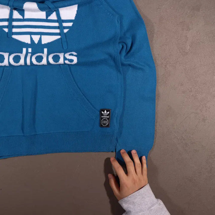 [BUNJANG] Adidas Big Logo Knit Hoodie C692 / 아디다스 빅로고 니트 후드티 C692