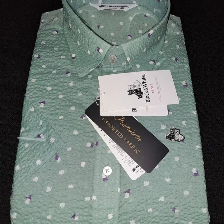 [BUNJANG] Black &amp; White Short Sleeve Shirt Mint M / (새제품) 블랙앤화이트 반팔 셔츠 민트색 M  .