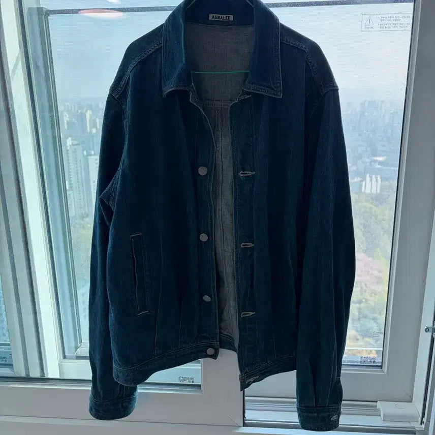 [BUNJANG] Auralee Selvedge Light Denim Blouson Light Indigo / 오라리 셀비지 라이트데님 블루종 라이트인디고