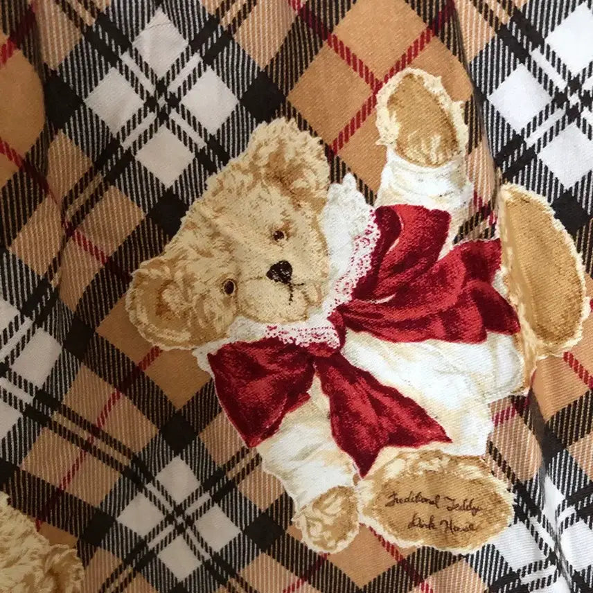 [BUNJANG] Pinkhouse Teddy Bear Checkered Short-Sleeve Shirt / 핑크하우스 체크 곰돌이 반팔 셔츠