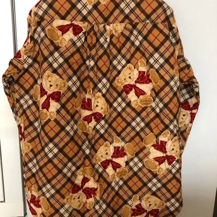 [BUNJANG] Pinkhouse Teddy Bear Checkered Short-Sleeve Shirt / 핑크하우스 체크 곰돌이 반팔 셔츠