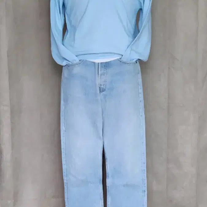 [BUNJANG] Vintage Edmundston Yacht Print Sweatshirt / 빈티지 캐나다 Edmundston 요트 프린트 스웨트셔츠 / 라이트블루