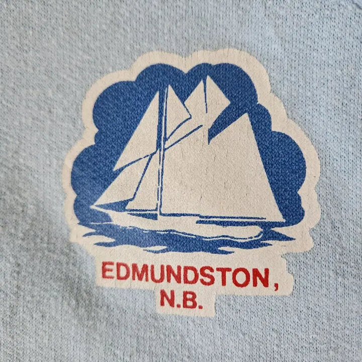 [BUNJANG] Vintage Edmundston Yacht Print Sweatshirt / 빈티지 캐나다 Edmundston 요트 프린트 스웨트셔츠 / 라이트블루