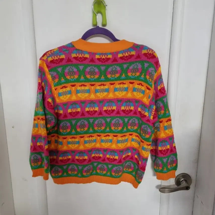 [BUNJANG] Benetton Vintage Pattern Cardigan / 베네통 빈티지 패턴 가디건
