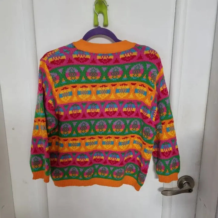 [BUNJANG] Benetton Vintage Pattern Cardigan / 베네통 빈티지 패턴 가디건