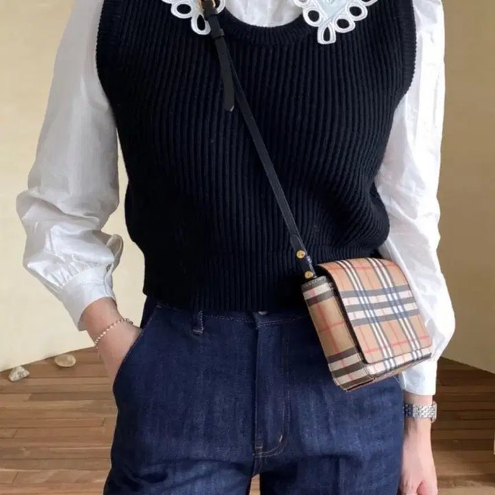 [BUNJANG] Celine &amp; Lion Black Knit Vest / 셀리앤리옹 블랙 니트 조끼