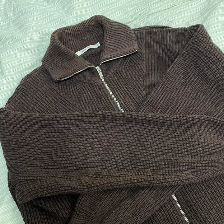 [BUNJANG] KIMUER Washable Hacci 2-Way Zip-Up Knit Cardigan L / 키뮤어 워셔블 하찌 2-WAY 집업니트 가디건 L