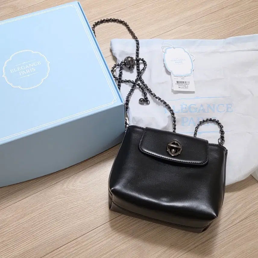 [BUNJANG] Elegant Paris Tior Black Chain Mini Crossbody Bag / 엘레강스파리 티오르 블랙 체인 미니 크로스백 (상자+더스트백)