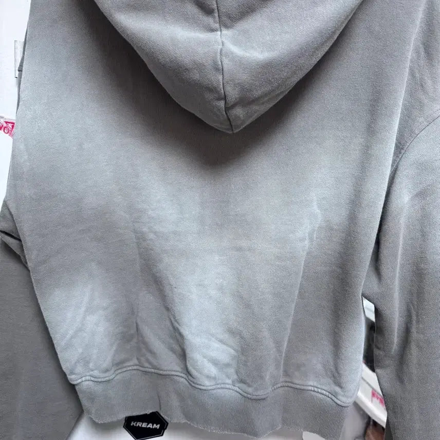 [BUNJANG] Post Sensitive Washed Crop Hoodie Zip-up / 포스센스티브 워시드 크롭 후드집업 GR