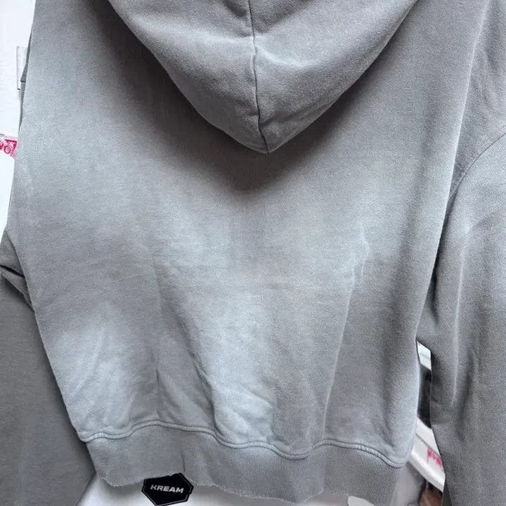 [BUNJANG] Post Sensitive Washed Crop Hoodie Zip-up / 포스센스티브 워시드 크롭 후드집업 GR